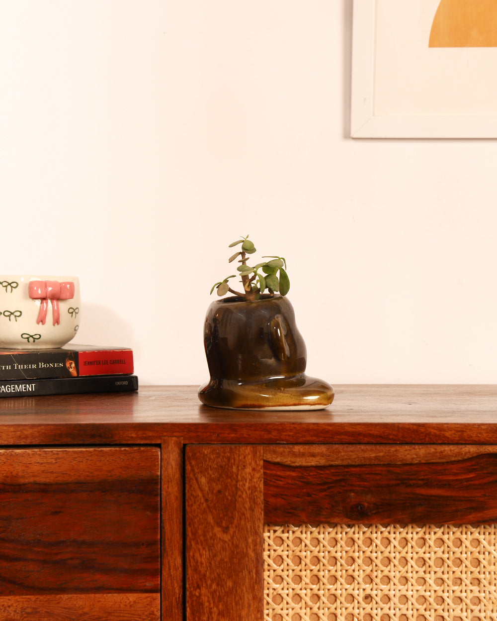 Cute Ceramic Hand-Painted Planter Set of 3 ( Without Plant)