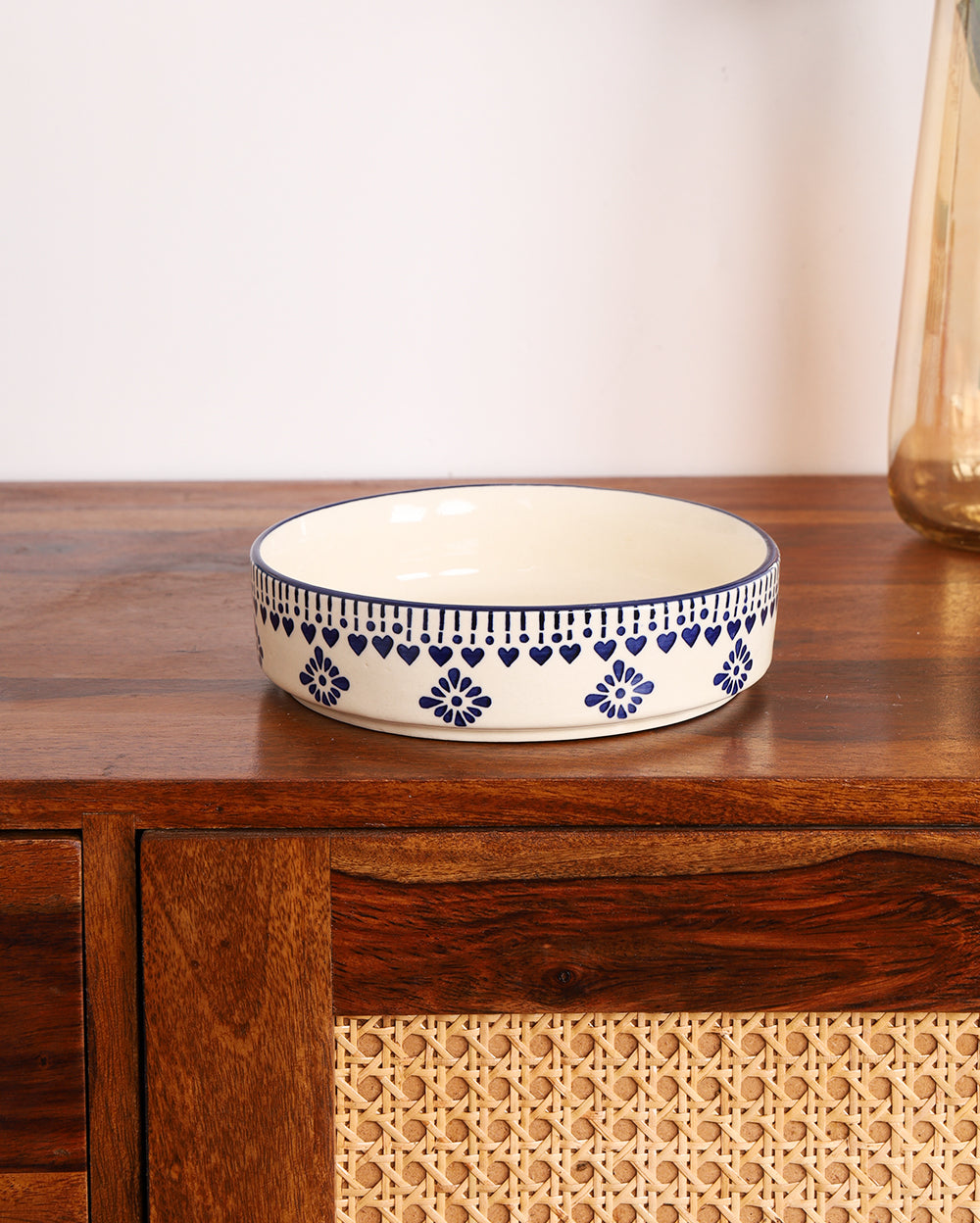 Aesthetic Ceramic Flat Bowl 4 Pcs Set Microwave Safe