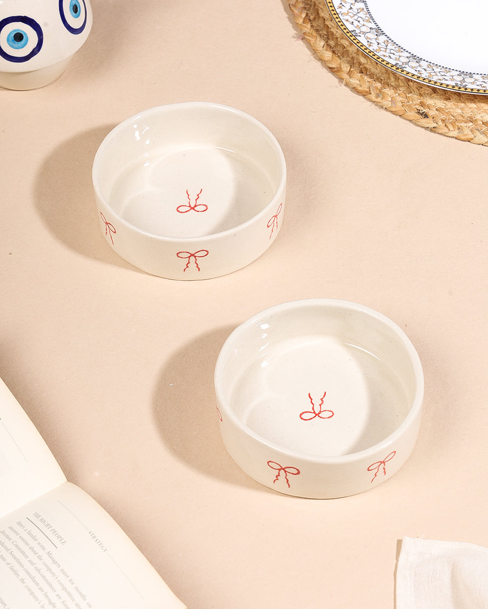 Hand-Painted Boho Aesthetic Flat Bowl – 5.5 inch