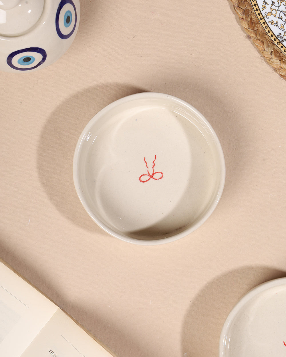 Hand-Painted Boho Aesthetic Flat Bowl – 5.5 inch