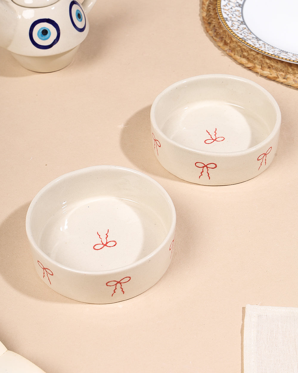 Hand-Painted Boho Aesthetic Flat Bowl – 5.5 inch