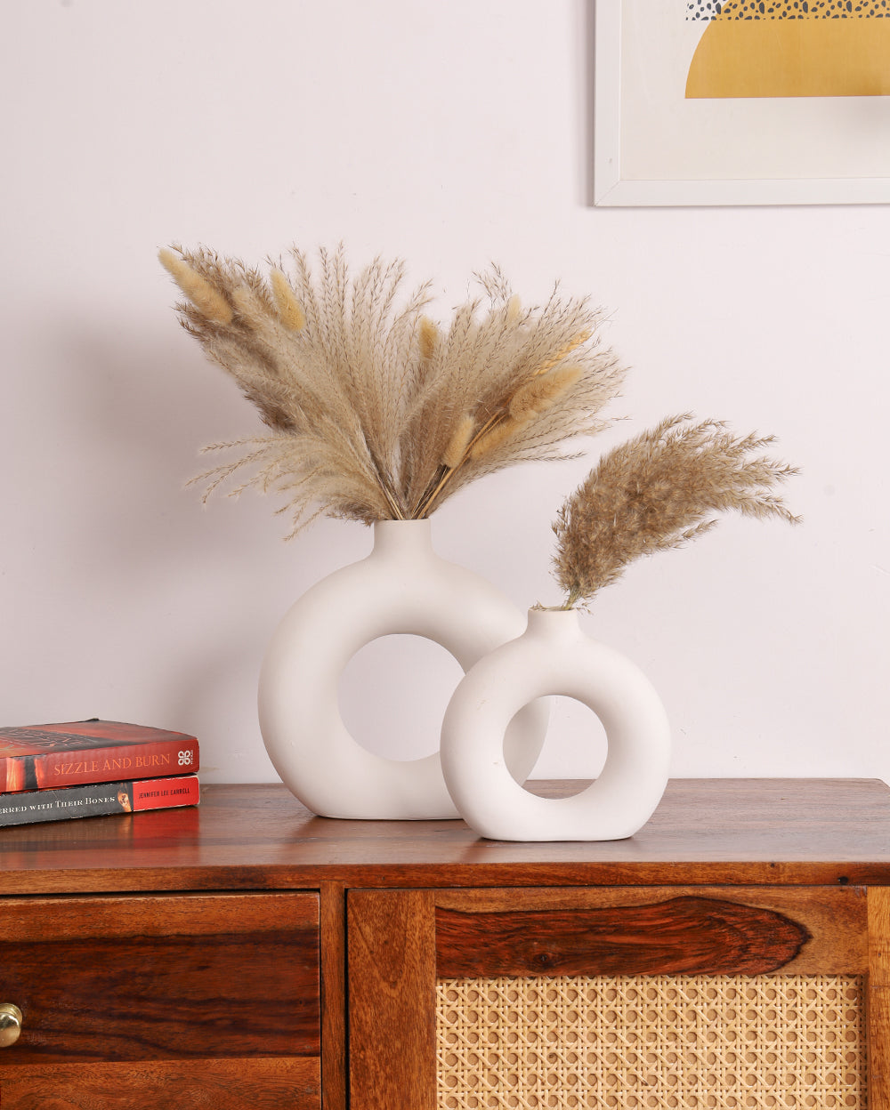 Studio Pottery Aesthetic Donut Vase Set of 2