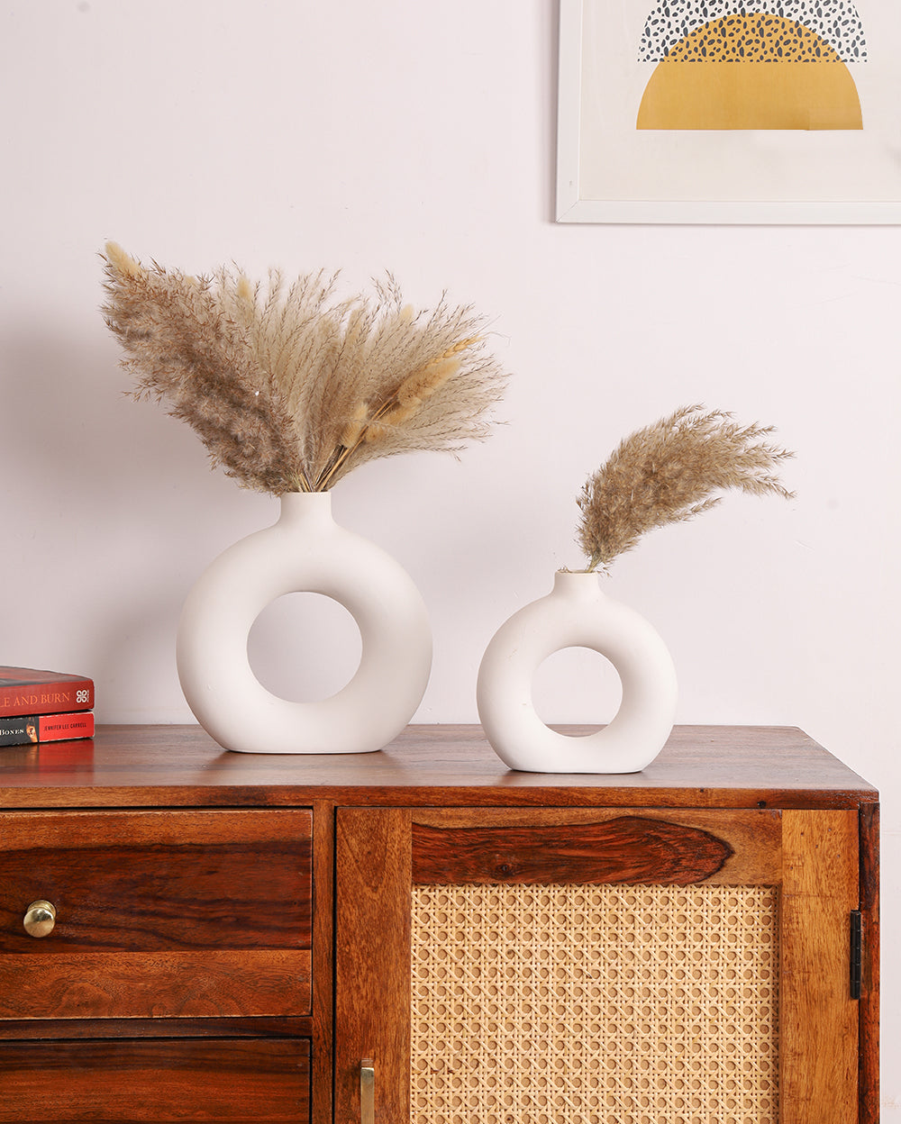 Studio Pottery Aesthetic Donut Vase Set of 2