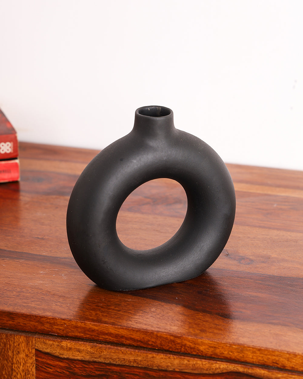 Studio Pottery Ceramic Donut Vase