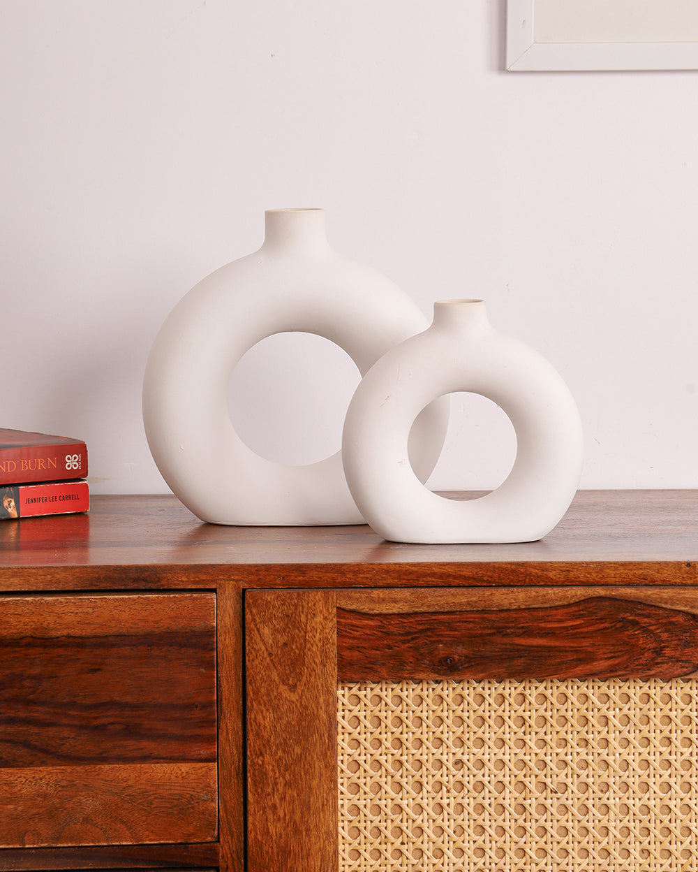 Studio Pottery Aesthetic Donut Vase Set of 2
