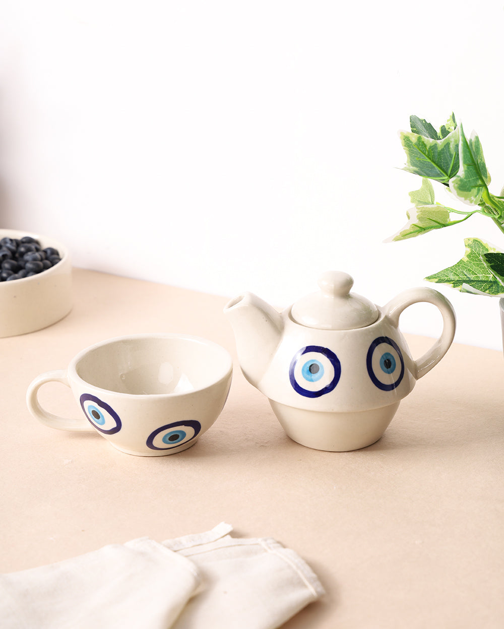 Studio Pottery Kettle with Mug