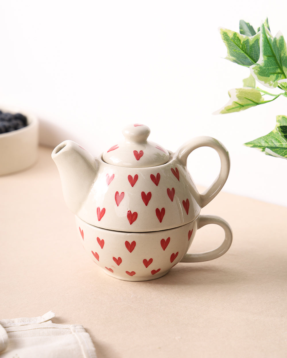 Studio Pottery Kettle with Mug