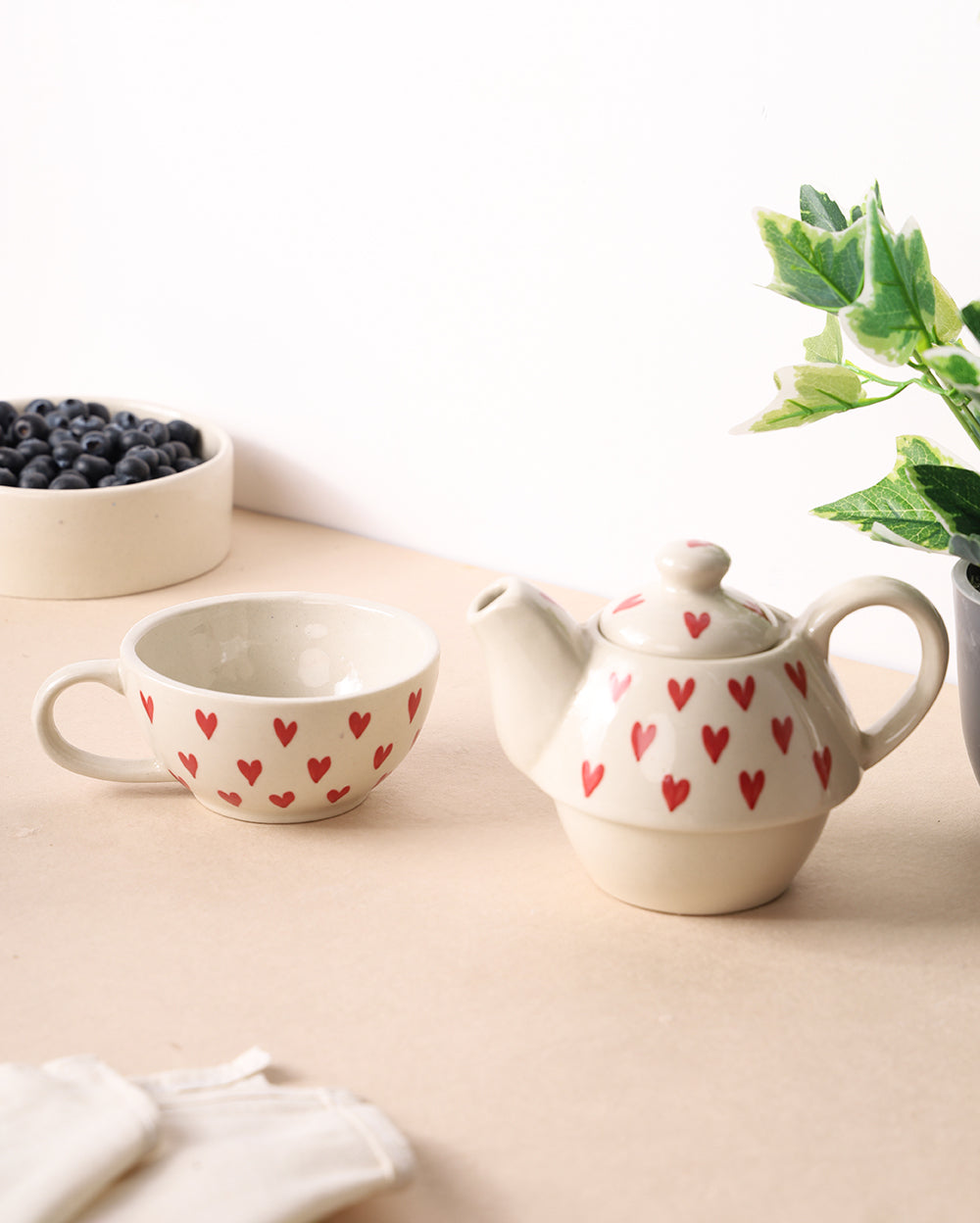 Studio Pottery Kettle with Mug