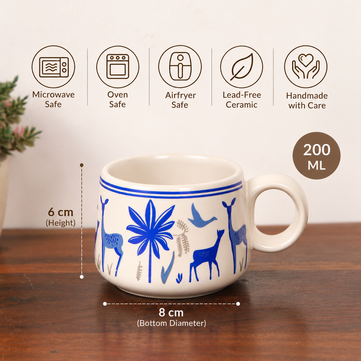 Deer coral mug (Set of 6)