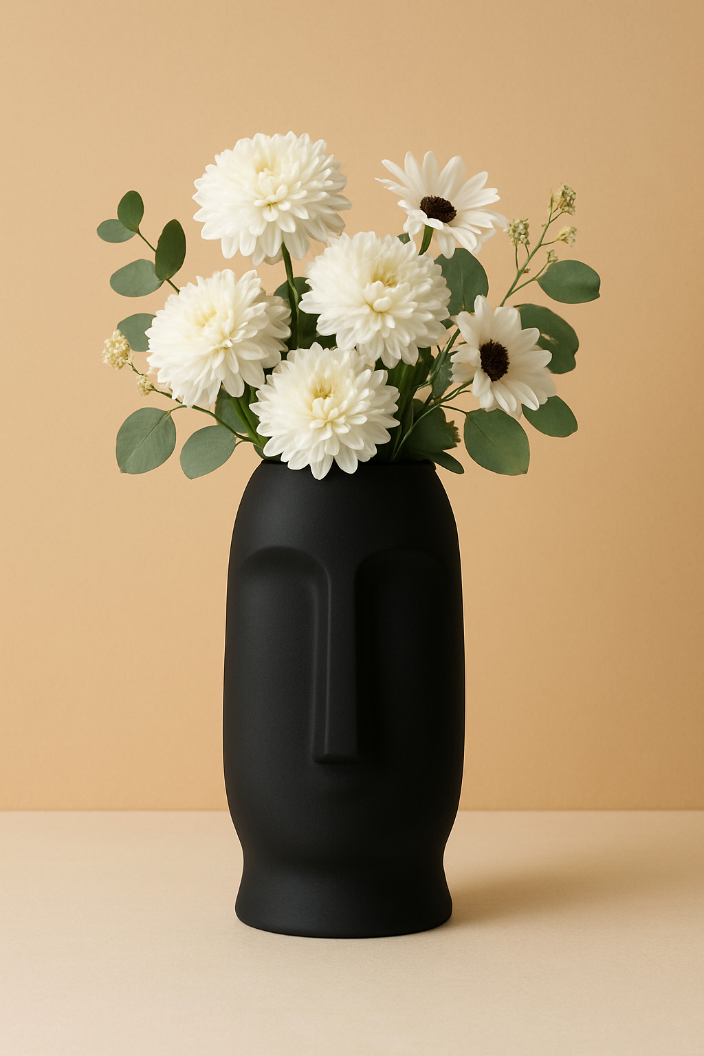 Long Face Ceramic Statement Vase - 8 inch