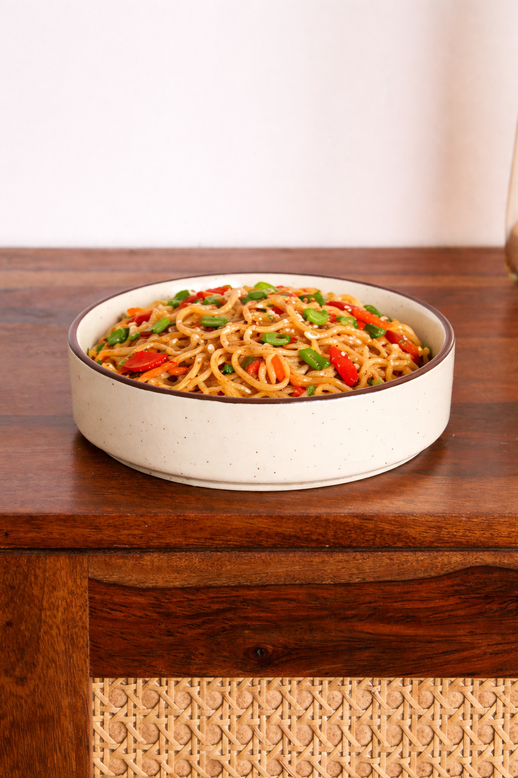 Ceramic Aesthetic Flat Bowl Microwave Safe