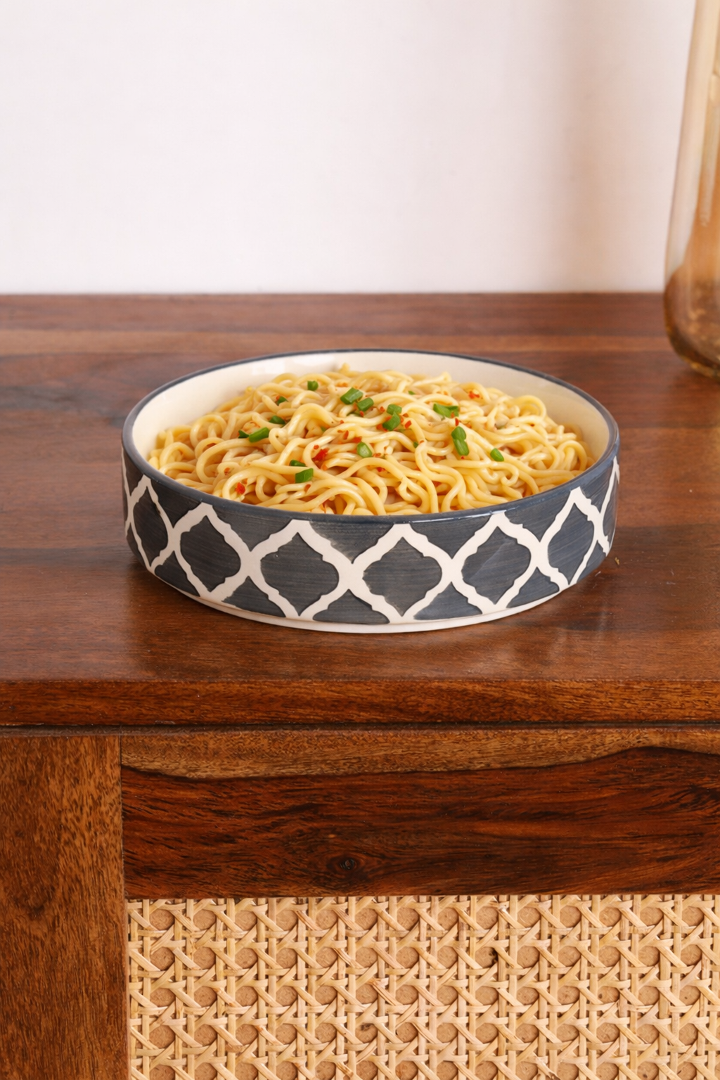 Ceramic Aesthetic Flat Bowl Microwave Safe