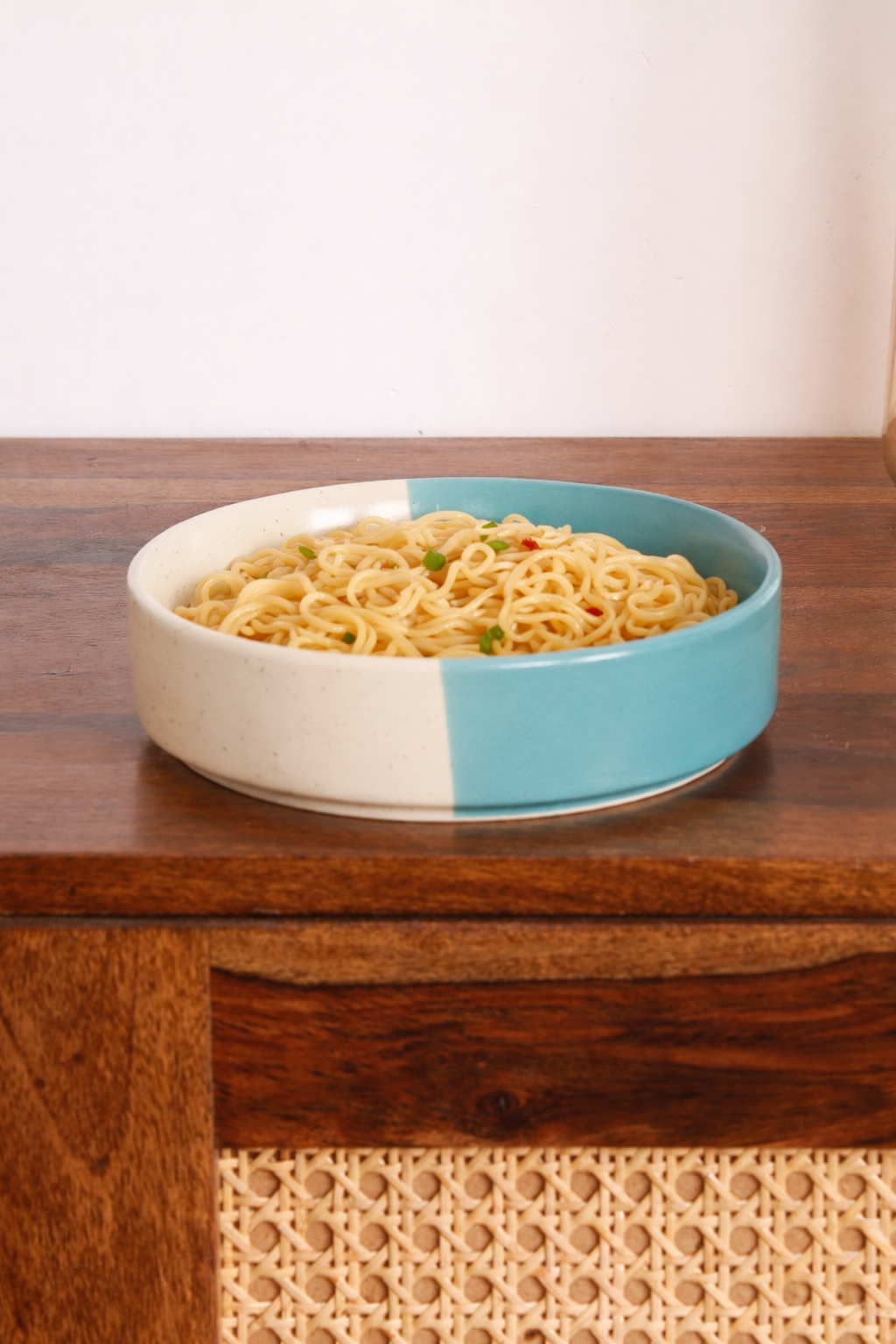 Ceramic Aesthetic Flat Bowl Microwave Safe
