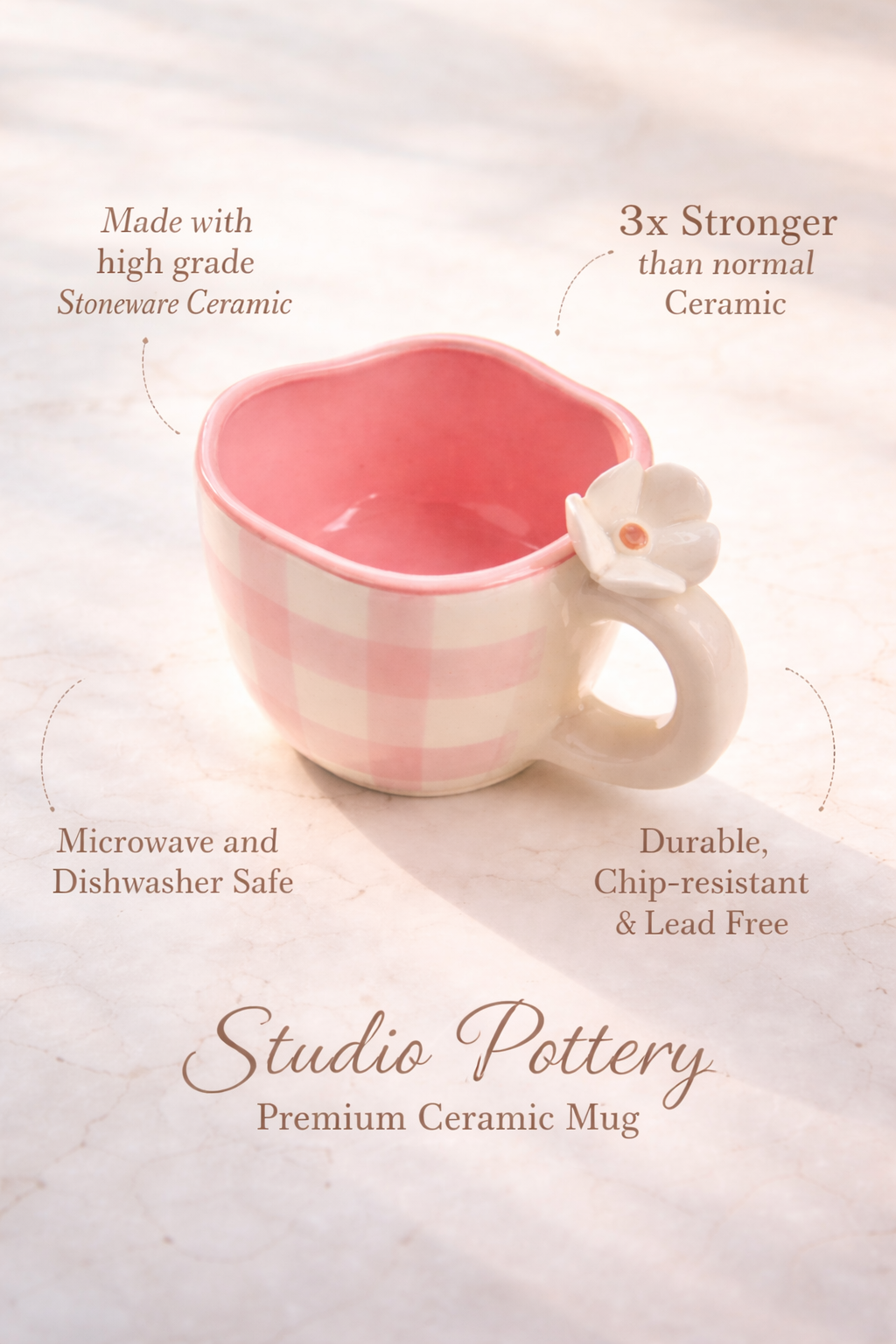 Studio Pottery Flower Cup 250 Ml