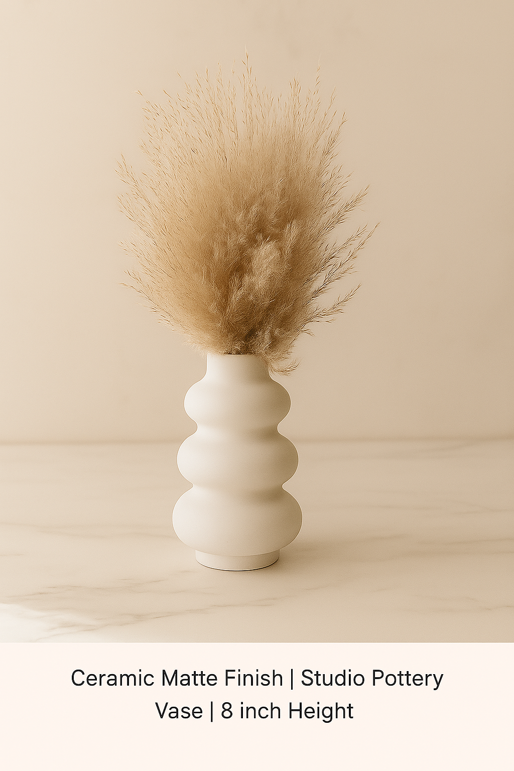 Studio Pottery Ceramic Minimalist Vase - 8 inch