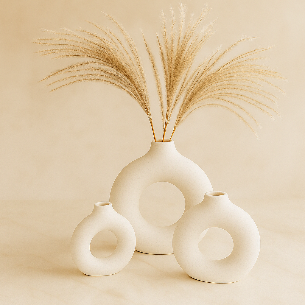 Studio Pottery Ceramic Donuts Set of 3 ( Size 5.5 inch , 6 inch , 8 Inch )