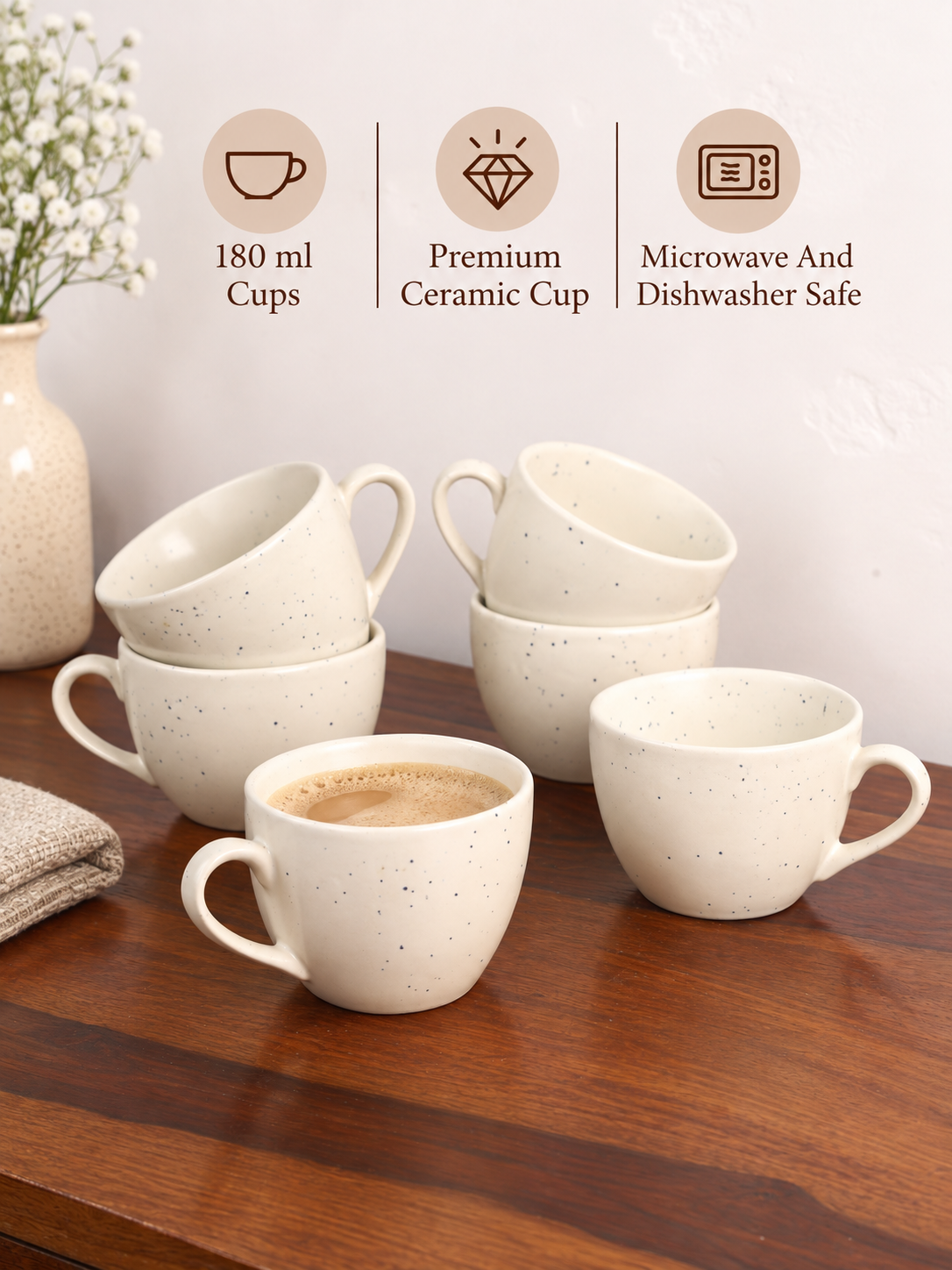Studio Pottery Ceramic Tea Cups Set of 6