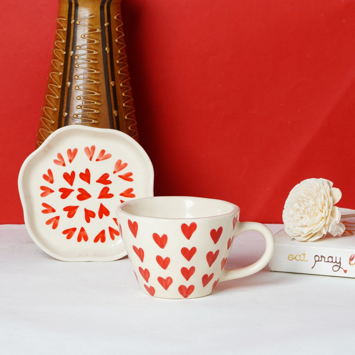 All heart cookie plate & cup