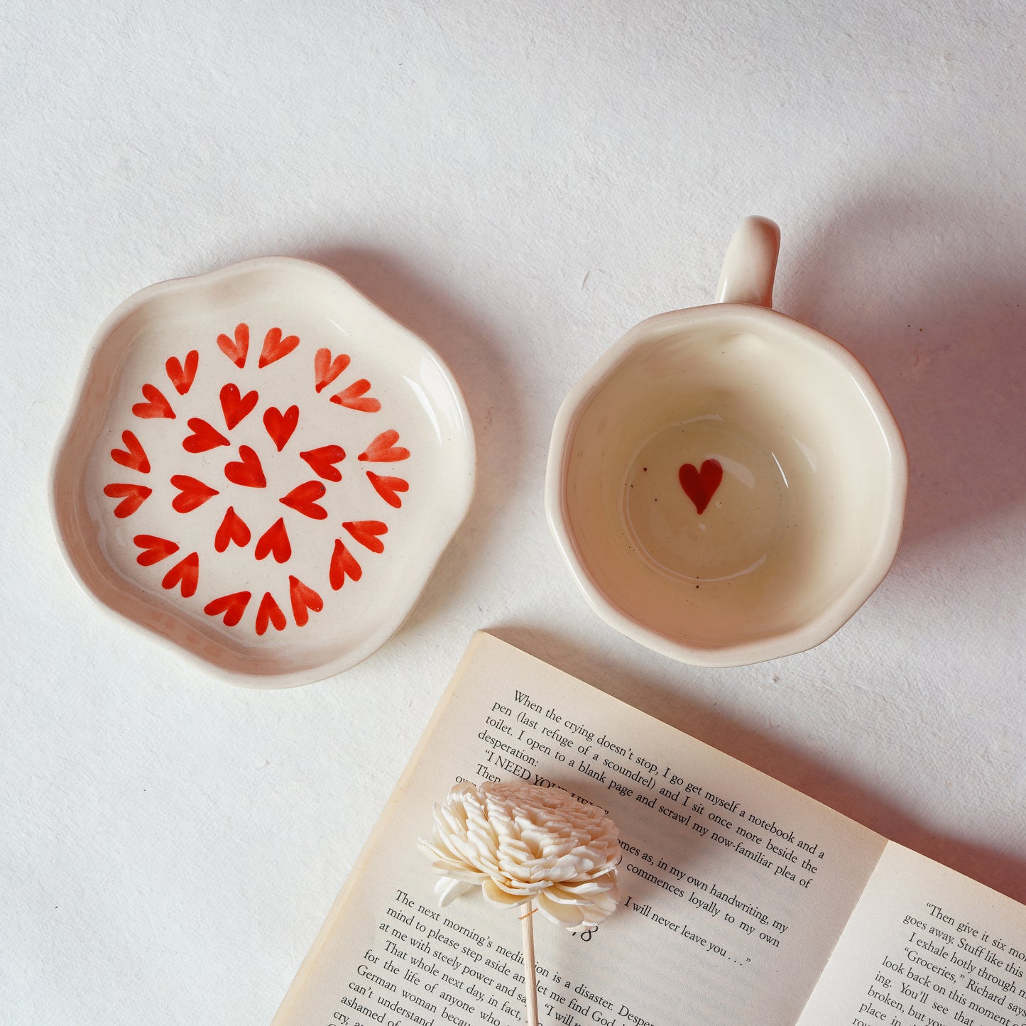 All heart cookie plate & cup