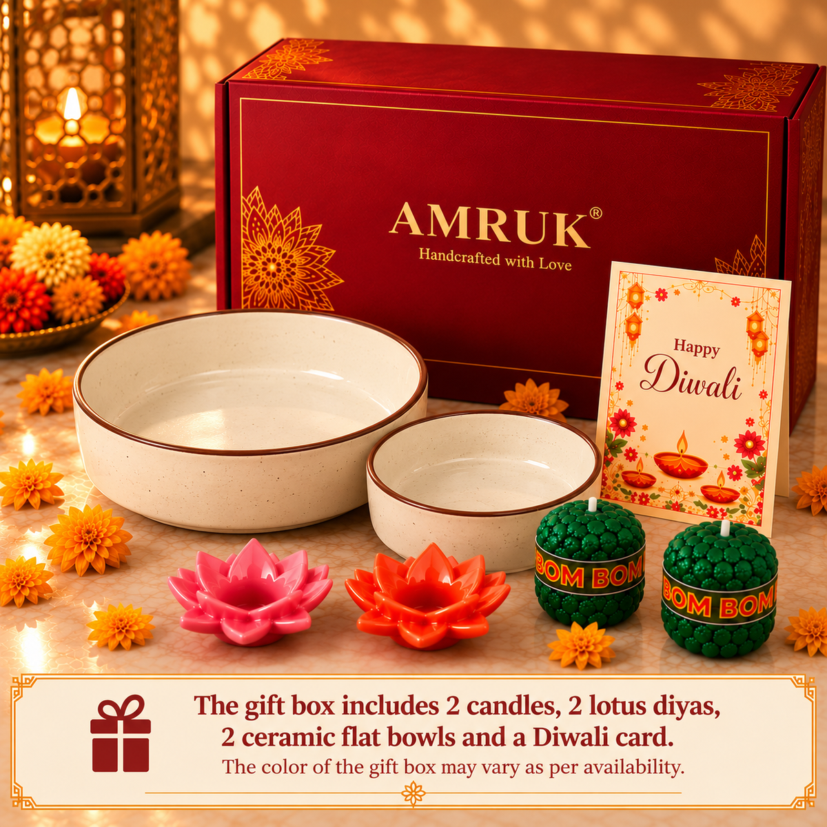 Italian ceramic flat bowls gift set