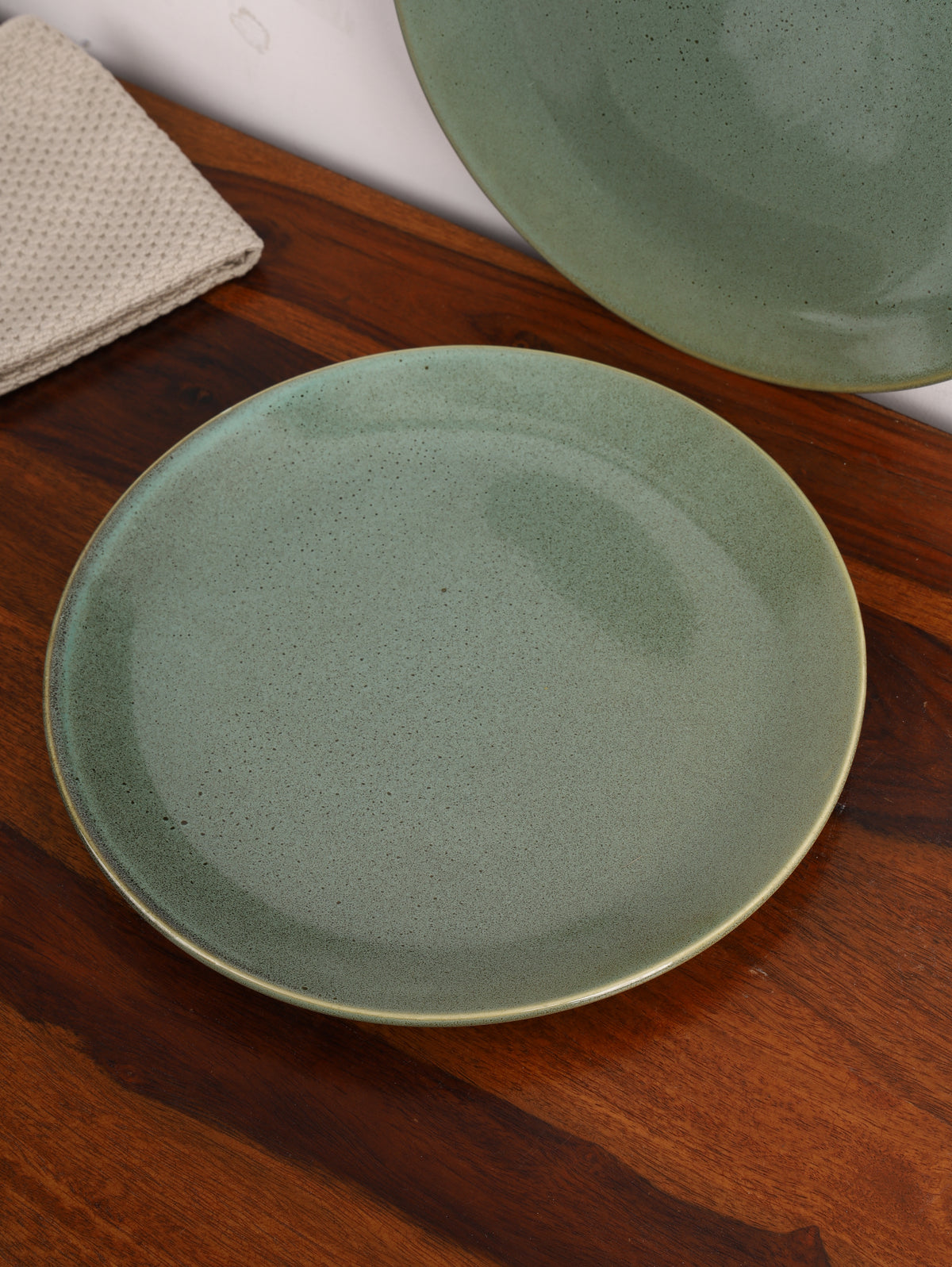 Studio Pottery Ceramic Dinner Plate Set of 2