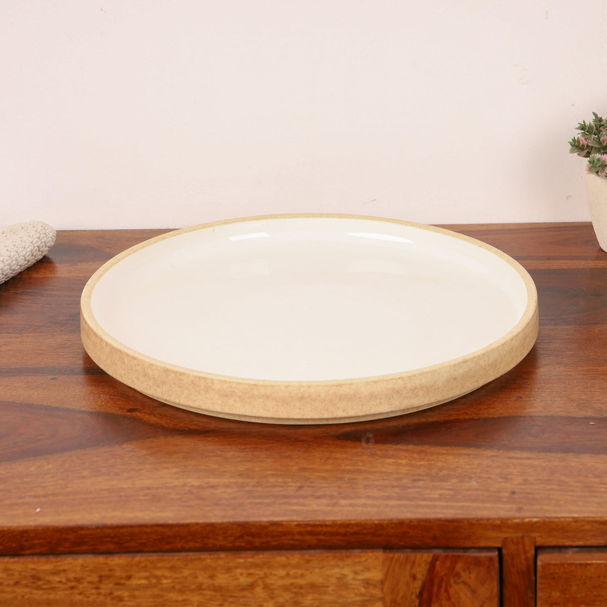 Cream ceramic plate
