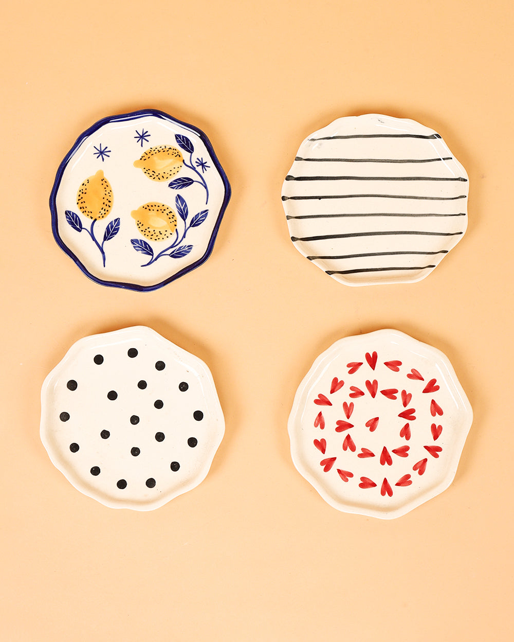 Munchy Ceramic snack plates 5 inch ( Microwave Safe )