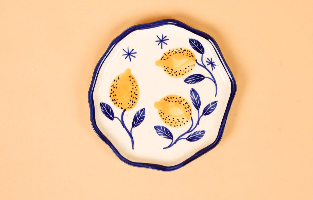 Munchy Ceramic snack plates 5 inch ( Microwave Safe )