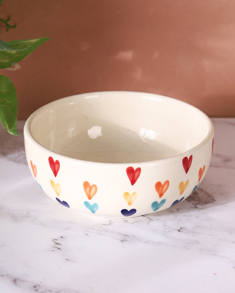 Rainbow heart cozy bowl