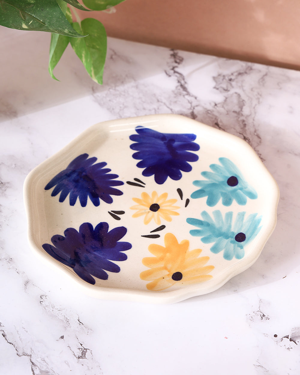 Hazy daisy Ceramic breakfast set 4 Pcs ( Microwave Safe )