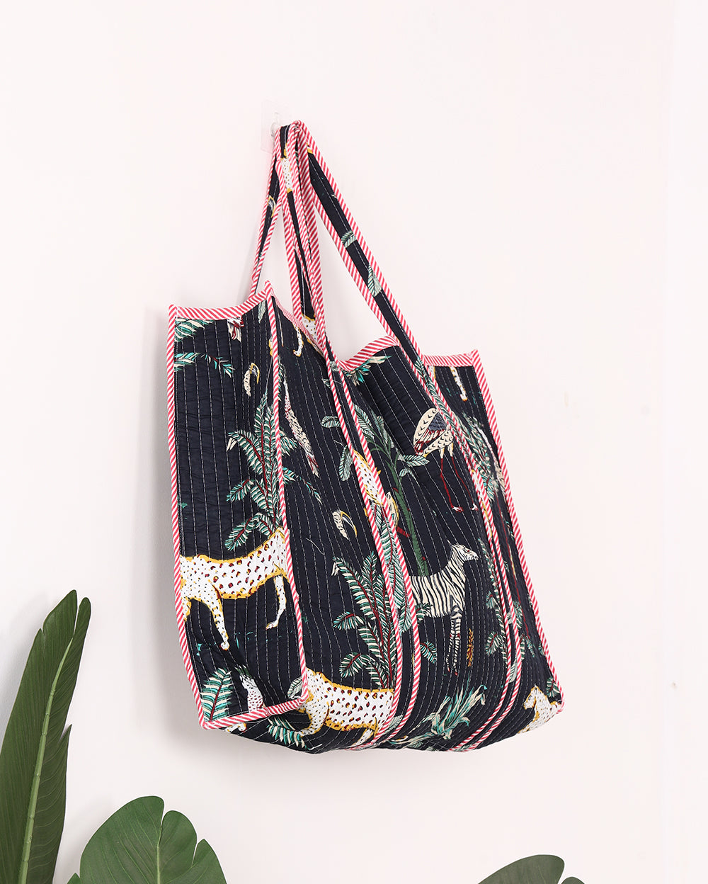 Blue leopard bag Set of 4