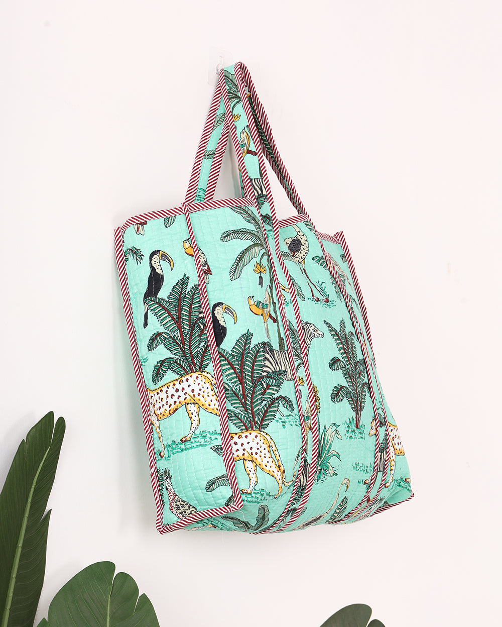 Green palm bag Set of 4
