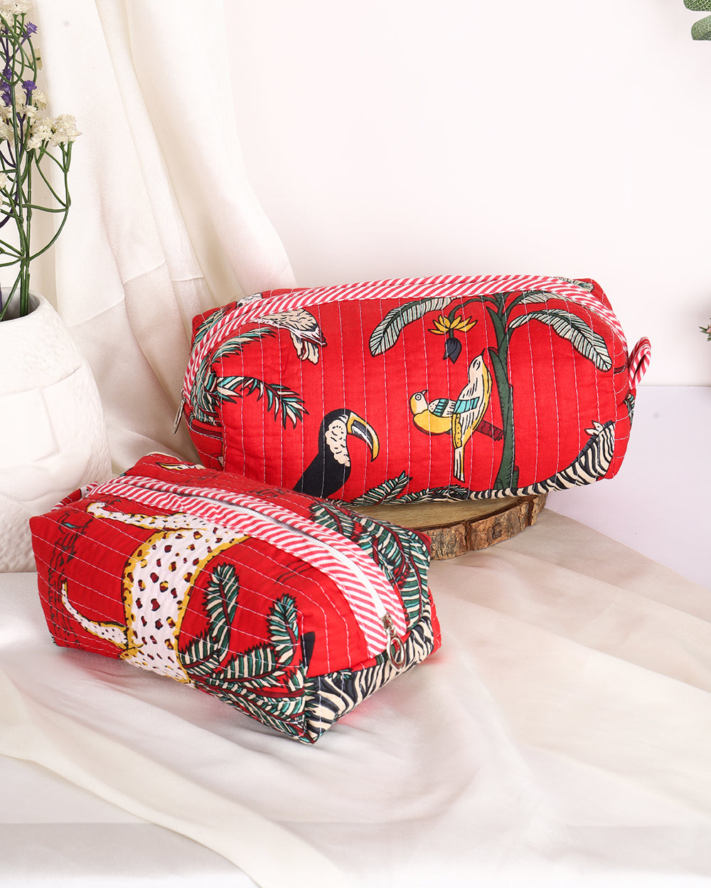 Cherry zebra travel pouch (set of 3)