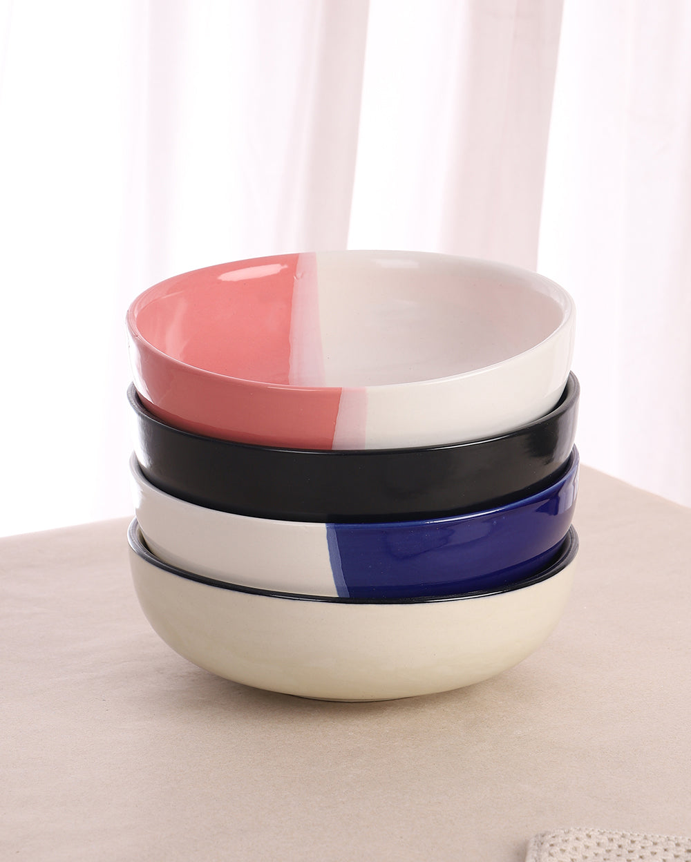 Studio Pottery Big Salad Bowl Set of 4 - 8 inch