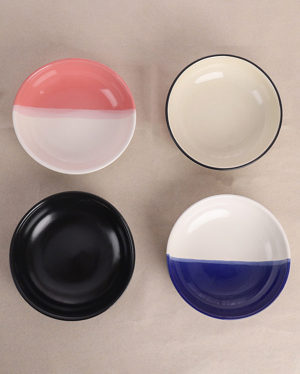 Studio Pottery Big Salad Bowl Set of 4 - 8 inch