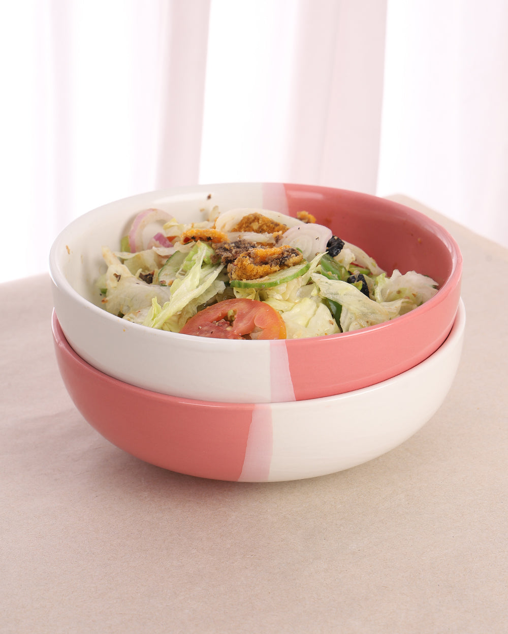 Studio Pottery Big Salad Bowl Set of 4 - 8 inch