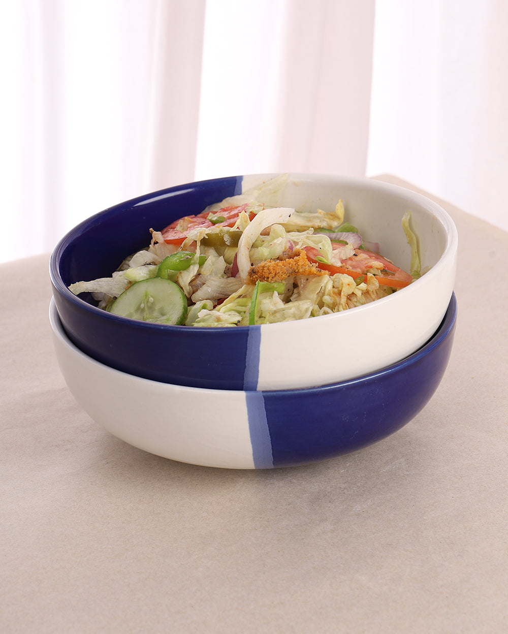 Studio Pottery Big Salad Bowl Set of 4 - 8 inch