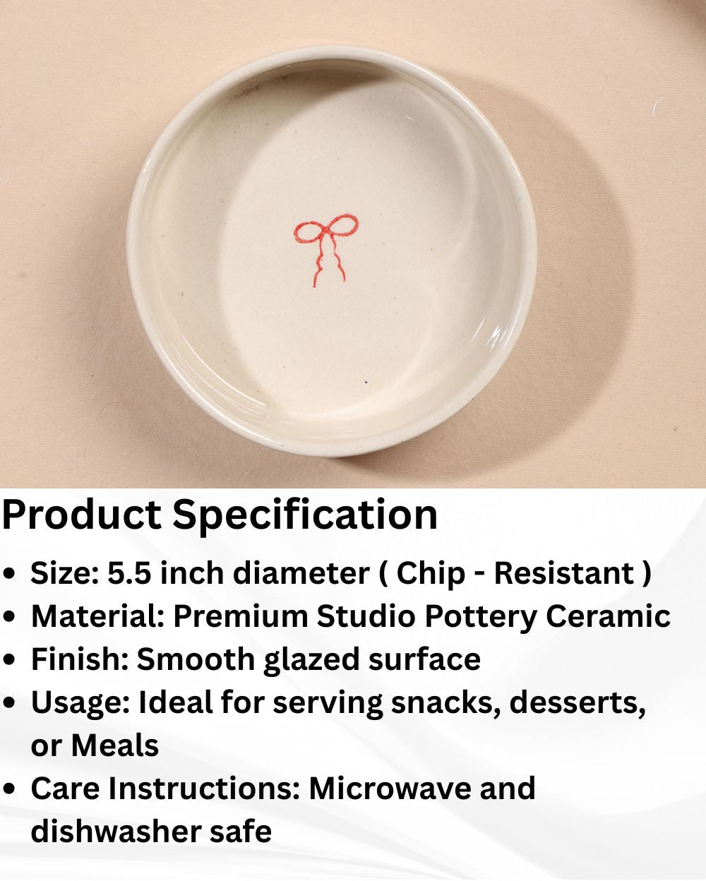 Hand-Painted Boho Aesthetic Flat Bowl – 5.5 inch