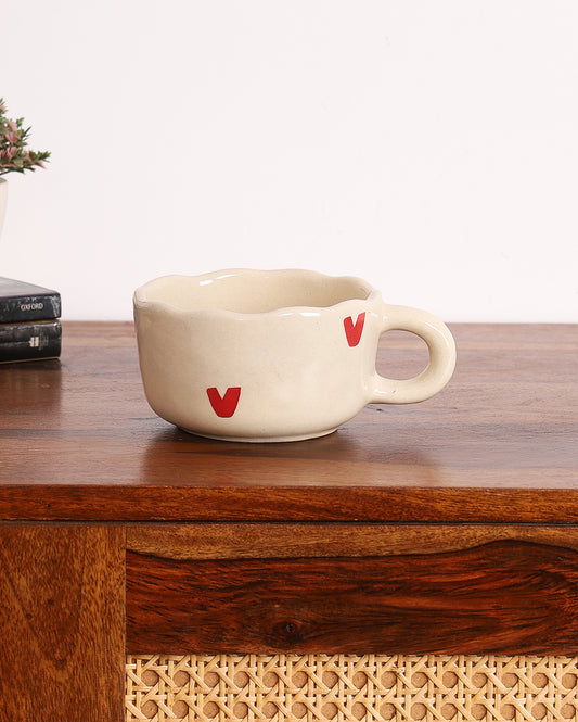 Studio Pottery Ceramic Aesthetic Big Heart Mug