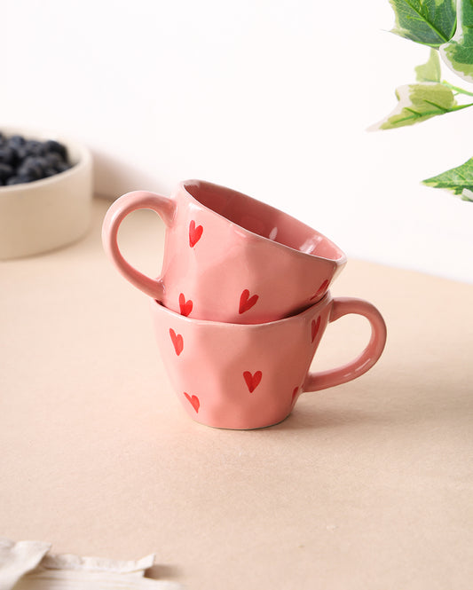 Studio Pottery Berry Heart Cup