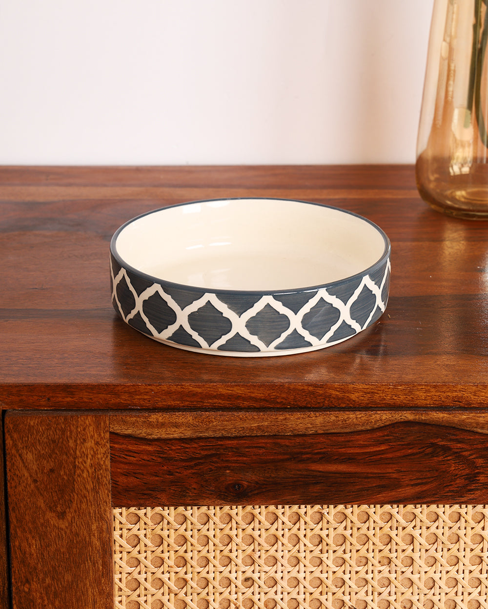 Ceramic Aesthetic Flat Bowl Microwave Safe