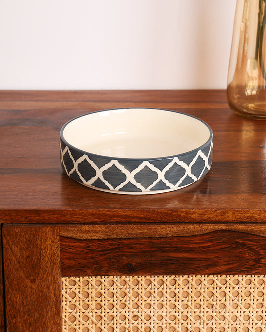 Ceramic Aesthetic Flat Bowl Microwave Safe