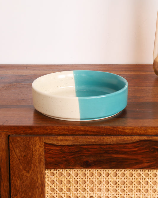 Ceramic Aesthetic Flat Bowl Microwave Safe