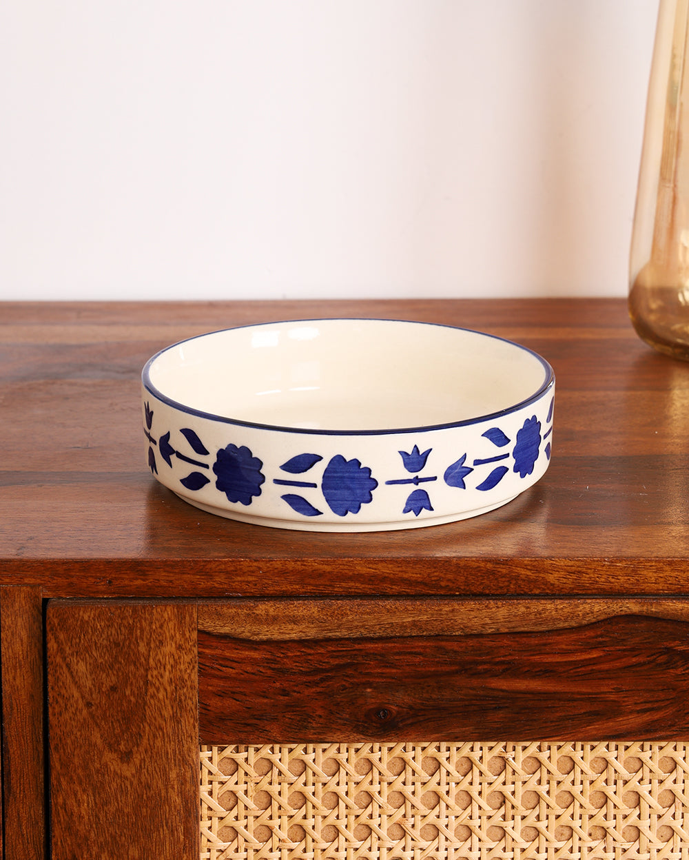 Ceramic Aesthetic Flat Bowl Microwave Safe
