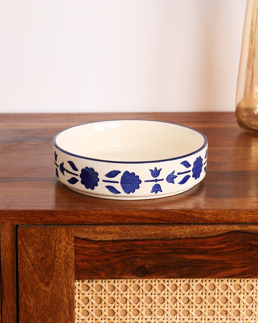 Ceramic Aesthetic Flat Bowl Microwave Safe