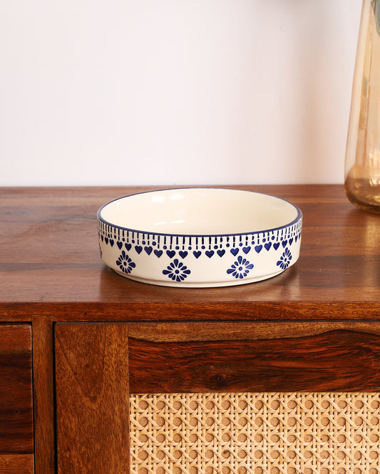 Ceramic Aesthetic Flat Bowl Microwave Safe