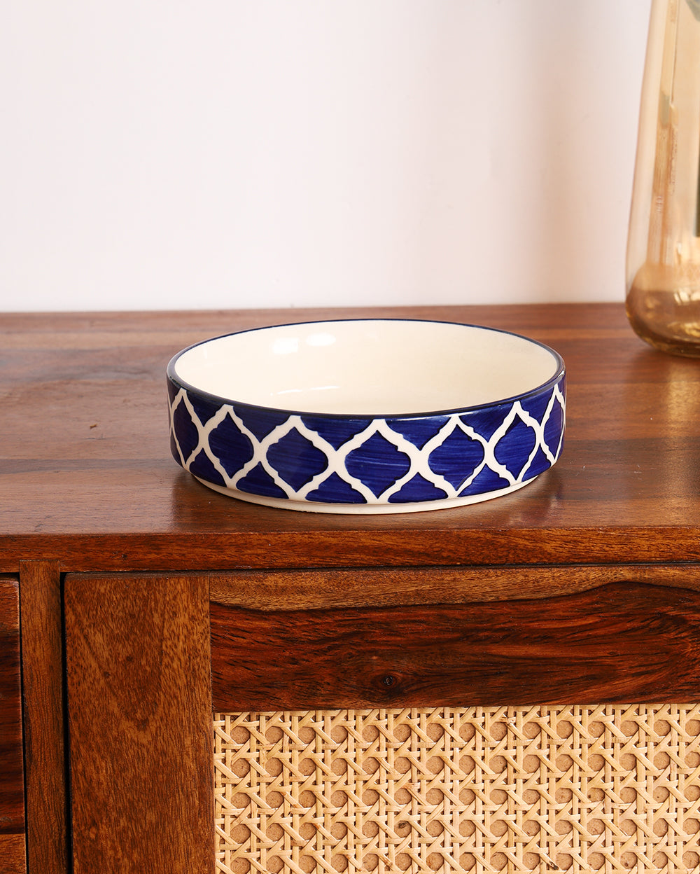 Aesthetic Ceramic Flat Bowl – 5.5 inch