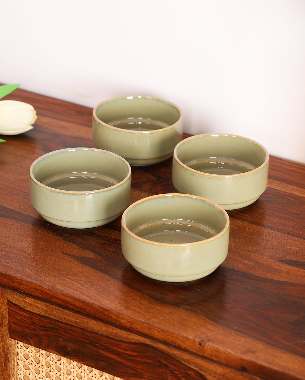 Porcelain Ceramic Serving Bowl Breakage Resistant – Set of 4 ( 4 inch )