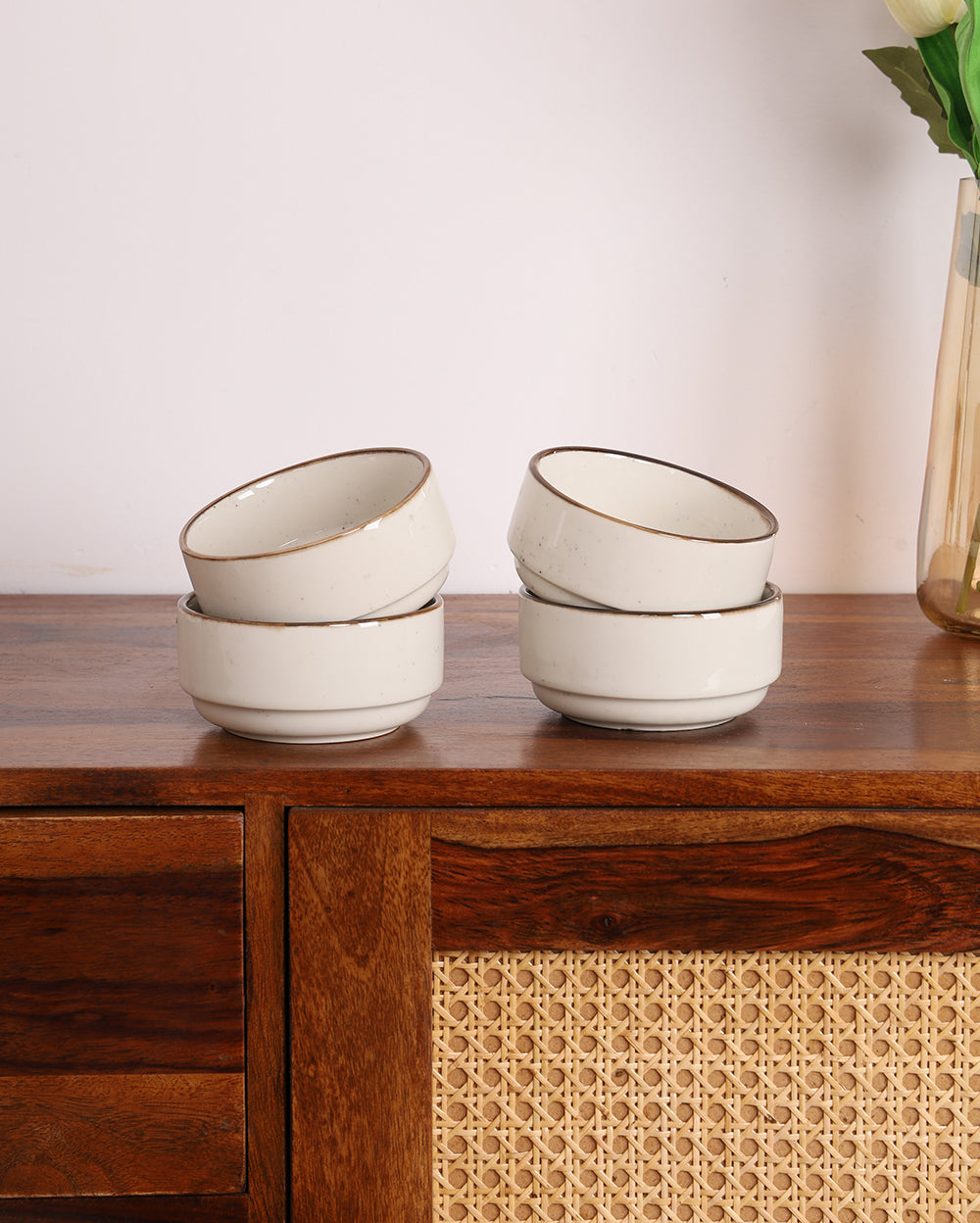 Porcelain Ceramic Serving Bowl Breakage Resistant – Set of 4 ( 4 inch )