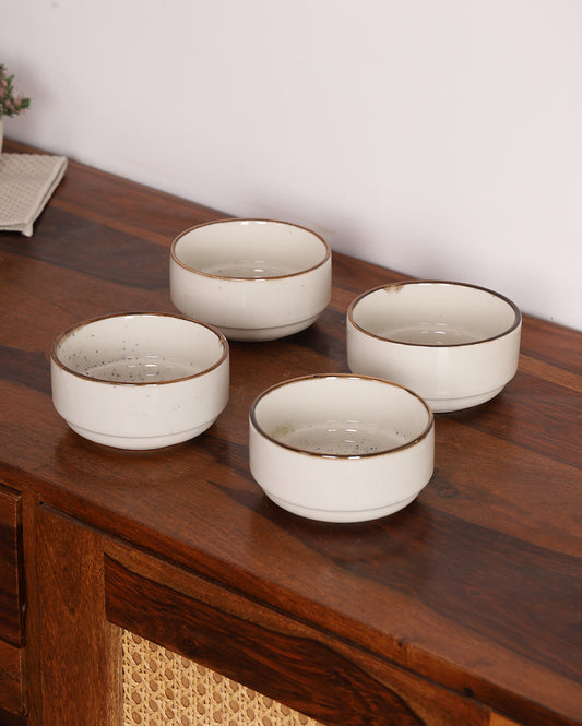 Porcelain Ceramic Serving Bowl Breakage Resistant – Set of 4 ( 4 inch )